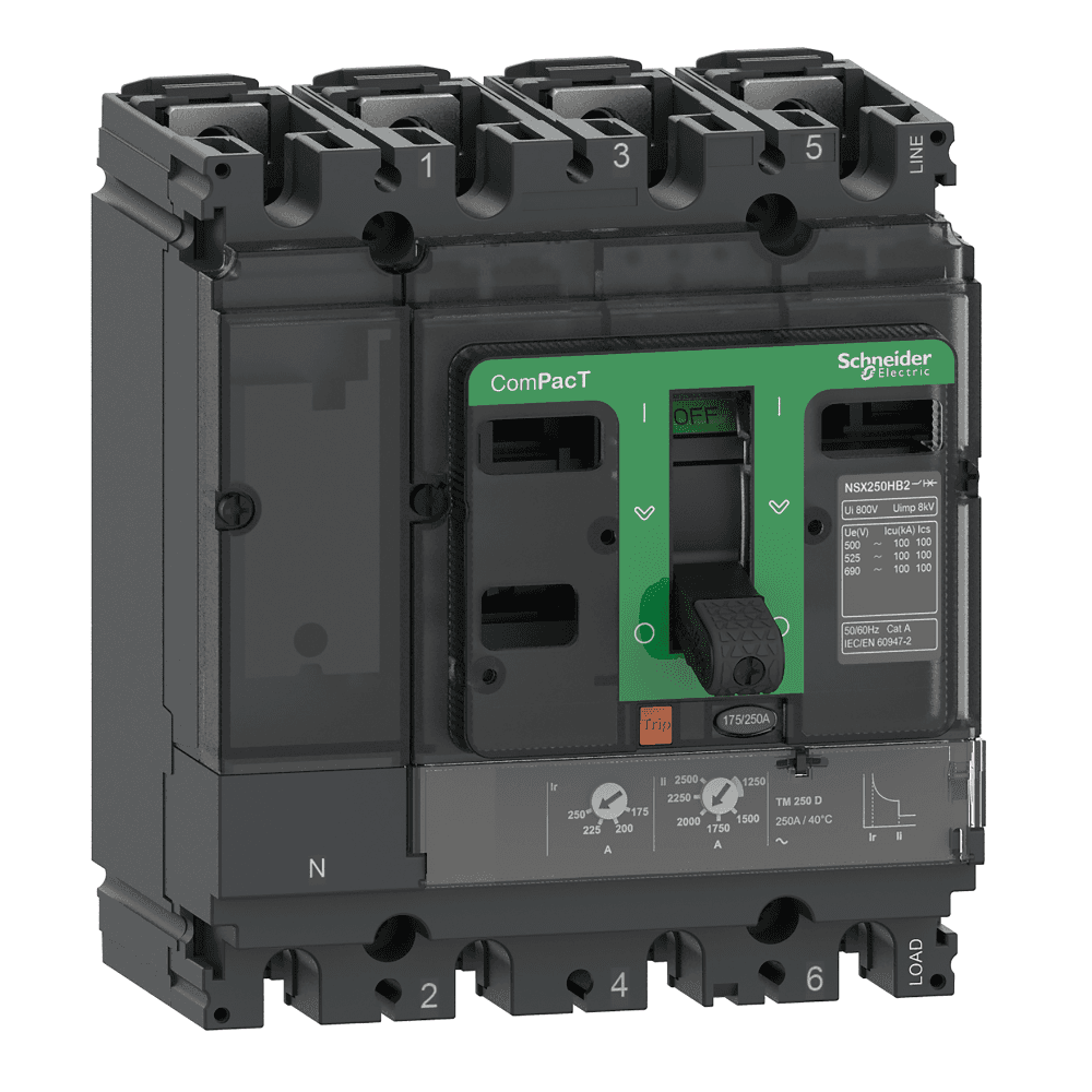 INTERRUPTOR AUT CAJA MOLD 4P REGUL 44-63A 36KA 415VAC NSX100F C10F6TM063 (REEMPLAZA LV429642)