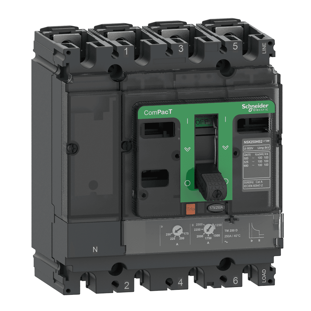 INTERRUPTOR AUT CAJA MOLD 4P REGUL 70-100A 100KA 415VAC NSX100F C10F4TM100 (REEMPLAZA LV429650)