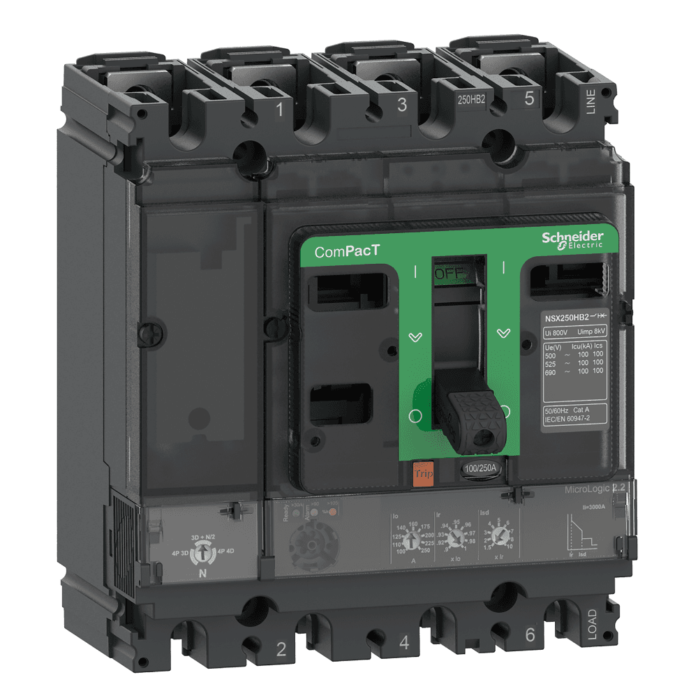 INTERRUPTOR AUT CAJA MOLD 4P REGUL 160A 36KA 415VAC MICROLOG 2.2 NSX160F C16F42D160 (REEMPLAZA LV430780)