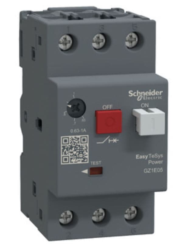 GUARDAMOTOR MAGNETO-TERMICO 3P 0.63-1A 400/415VAC 100KA EASYPACT TVS GZ1E05