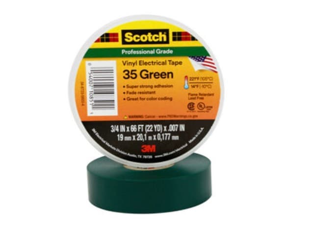 CINTA AISL. SCOTCH 35 VINILO 3/4"X 20MTS VERDE