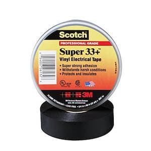 CINTA AISL. SCOTCH SUPER 33+ VINILO NEGRO 3/4"X 20MTS