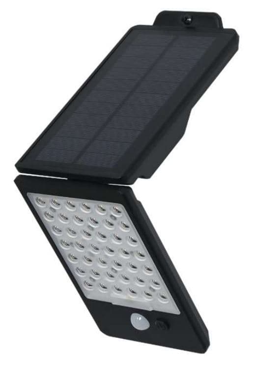 LUMINARIA LED REFLECTOR SOLAR 4W 6500K IP65 NEGRO 400LM C/SENSOR IR WALL LIGHT