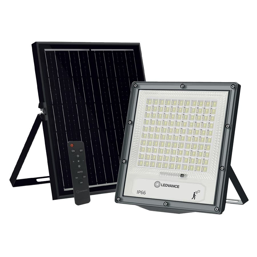 LUMINARIA LED REFLECTOR SOLAR 120W 6500K IP66 C/SENSOR Y CONTROL REM FLOODLIGHT