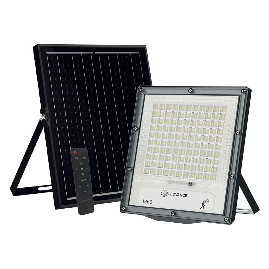 LUMINARIA LED REFLECTOR SOLAR 240W 6500K IP66 4500LM C/SENSOR Y CONTROL REM FLOODLIGHT