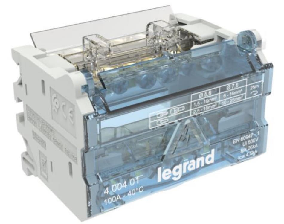 REPARTIDOR BIPOLAR 100A 26KA P/RIEL DIN 400401