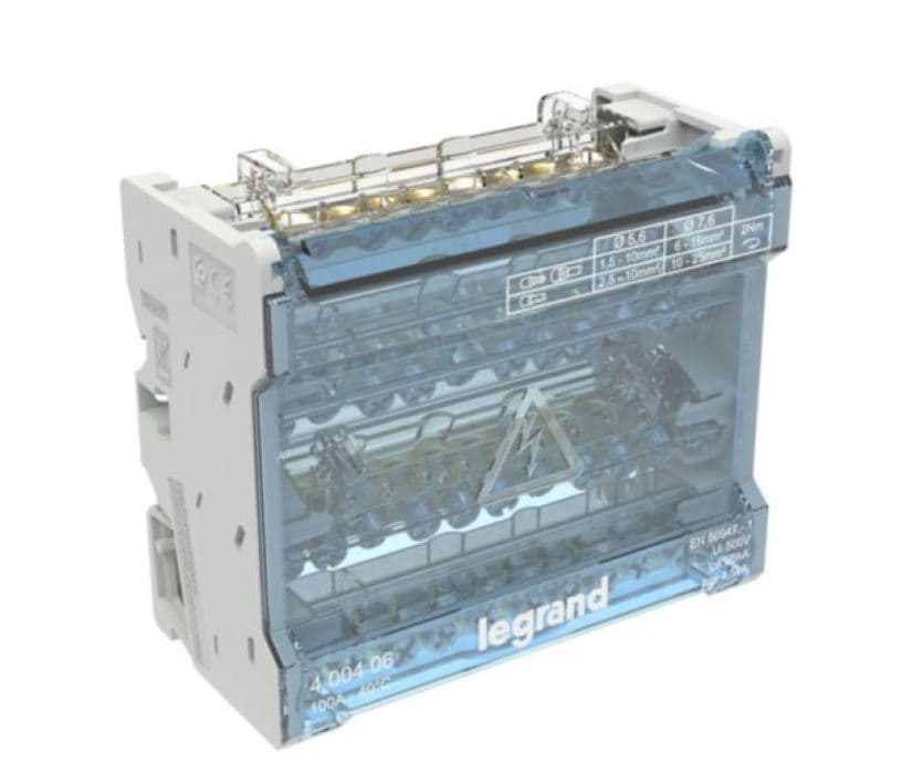 REPARTIDOR TETRAPOLAR 100A 27KA P/RIEL DIN 6 MOD 400406