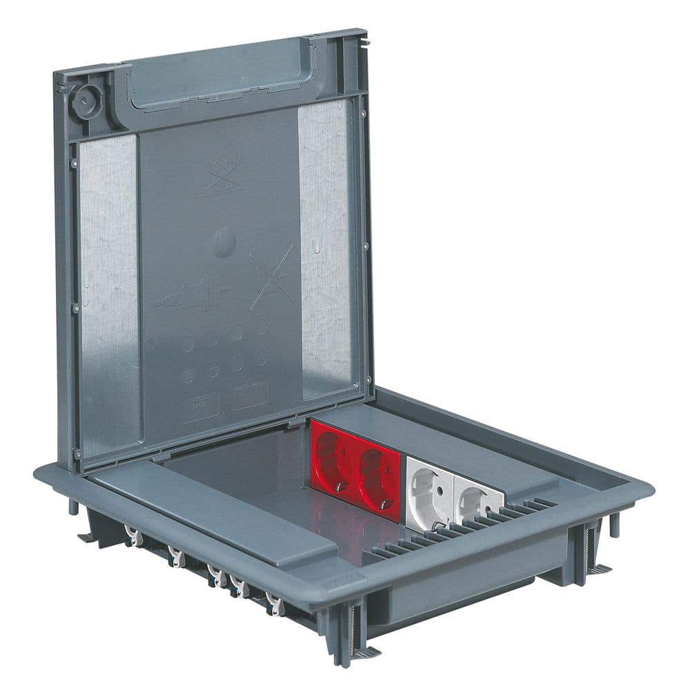CAJA PISO ELEVADO METALICO 50MM 16 MOD C/TAPA 088070