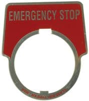 PLACA LEYENDA PARADA EMERGENCIA TIPO K 30MM ROJO 9001KN305