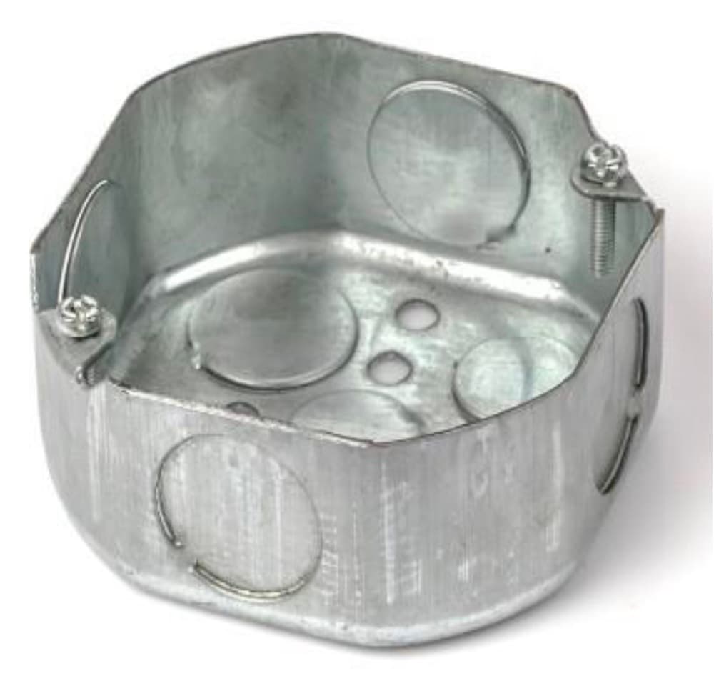 CAJA OCTOGONAL EMP METALICA  100X40MM C/TROQUEL 3/4 ESPESOR 1.2MM 54151-3/4 - PST