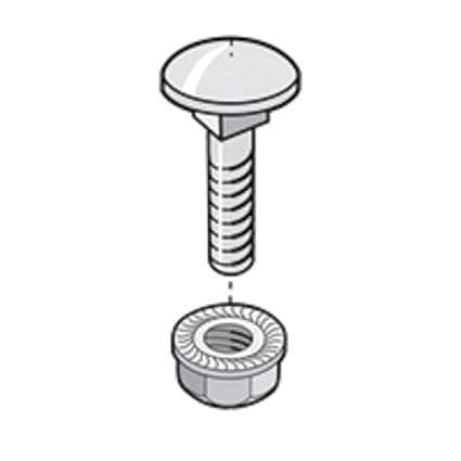 KIT FIJACION TORNILLO+TUERCA 6X20 DACROMET P/BANDEJA TIPO MALLA 100 JUEGOS CM801017