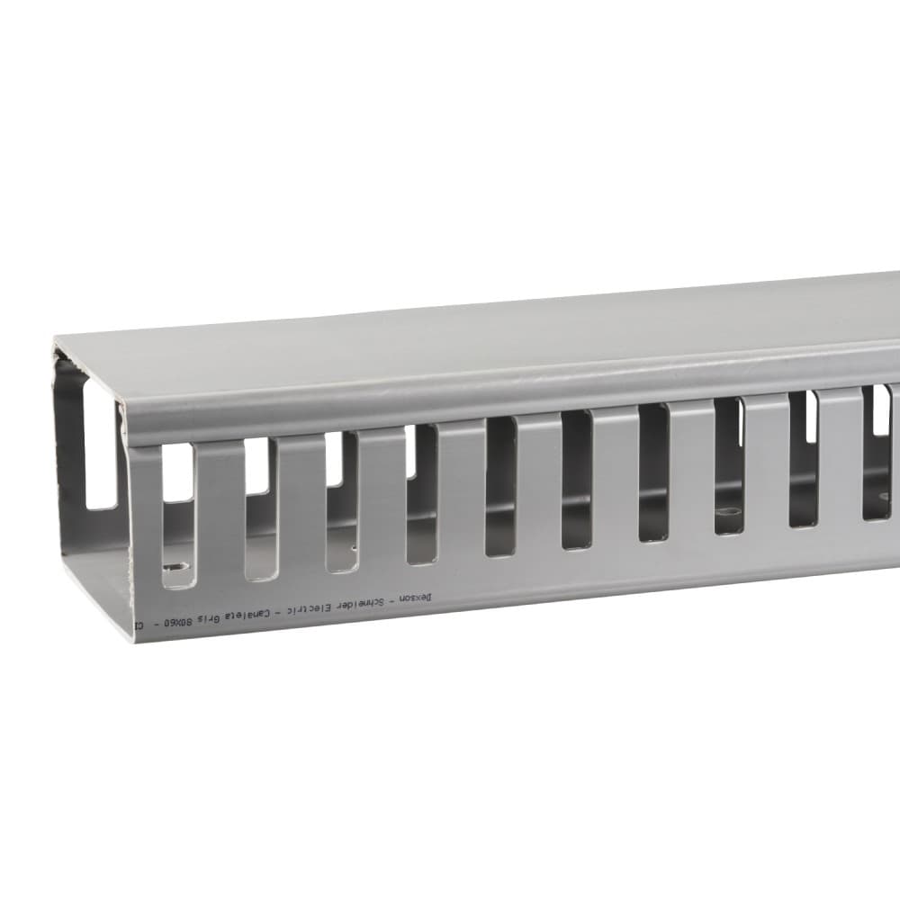 CANALETA RANURADA GRIS  80X60 2M  DEXON  DXN10112