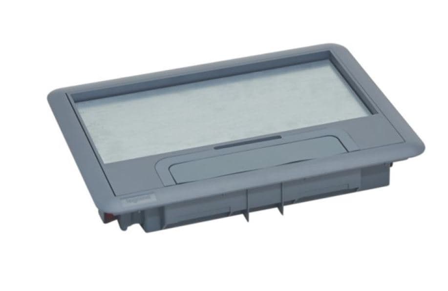 CAJA TOMACORRIENTE PISO EMPOTRABLE 8/12 MOD C/TAPA GRIS 088000