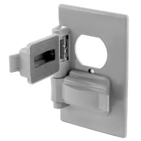 PLACA HERMETICA ALUMINIO DOBLE GRIS A PRUEBA DE INTEMPERIE TR0611