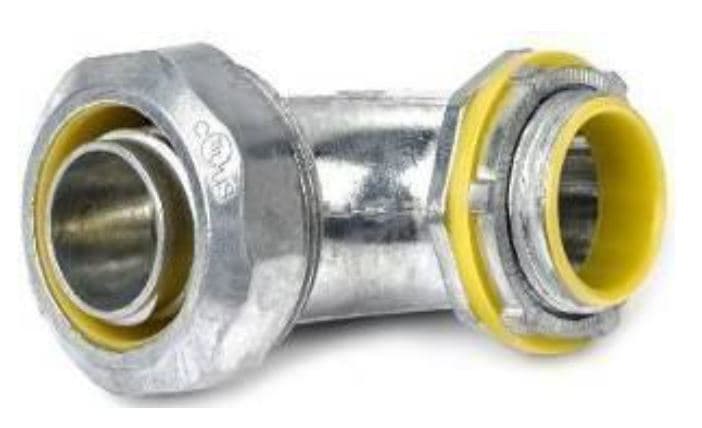 CONECTOR CONDUIT CURVO HERMETICO ZN P/TUB. MET. FLEX 1" LIQUID TIGHT - PST