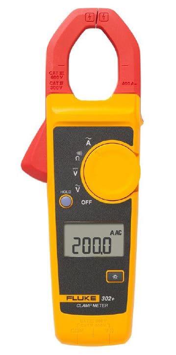 PINZA AMPERIMETRICA DIGTAL CAT III LCD 600V 400A P/CORRIENTE DE FUGA FLUKE-302+/EM ESP