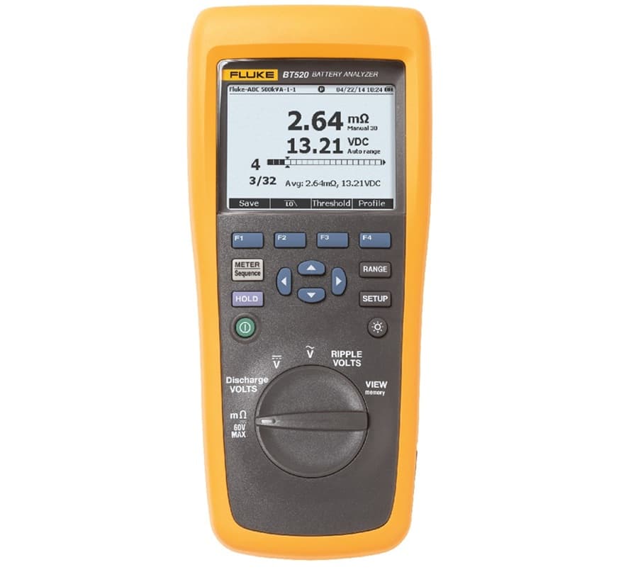 ANALIZADOR DE BATERIAS LCD CAT III 600VDC C/EXTENSOR SIN SENSOR DE TEMPERATURA FLUKE-BT520