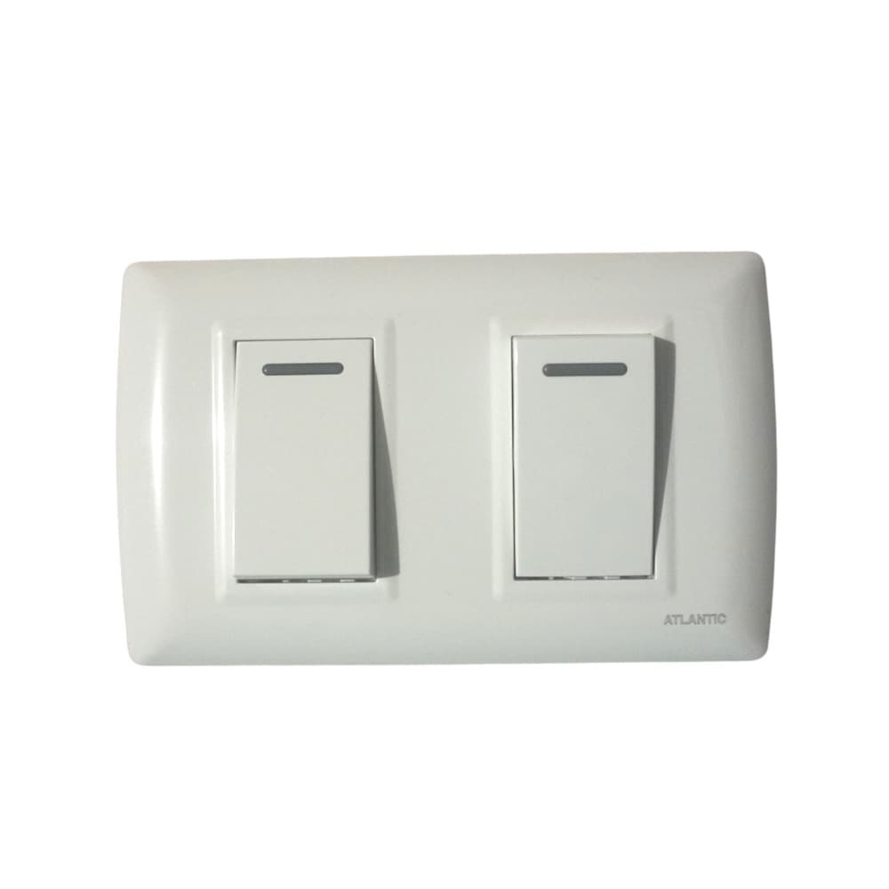 INTERRUPTOR DOBLE 1P BLANCO 250V 16A PLACA BLANCO LP1621S