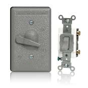 INTERRUPTOR SIMPLE HERMETICO PALANCA GRIS 277V 20A PLACA GRIS WM1SC-2GY