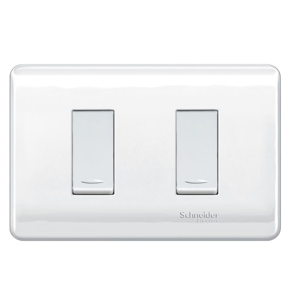 INTERRUPTOR DOBLE 1P BLANCO 250V 16A PLACA BLANCA GENESIS MWD130237502