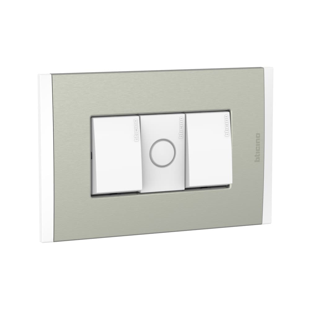 INTERRUPTOR DOBLE 1P BLANCO 250V PLACA ALUM CHAMPAGNE MODUS4 AH2200EBMC