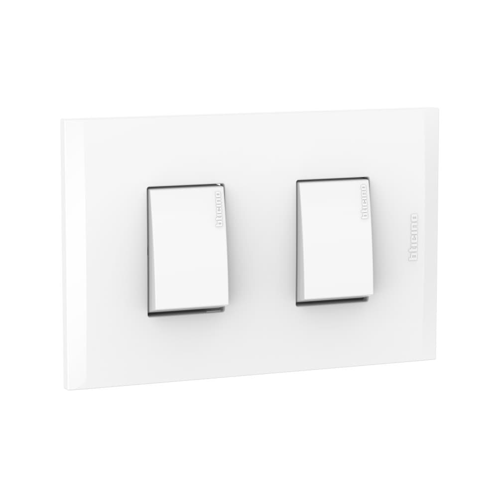 INTERRUPTOR DOBLE 1P BLANCO 250V PLACA BLANCO MODUS4 AH2200EB