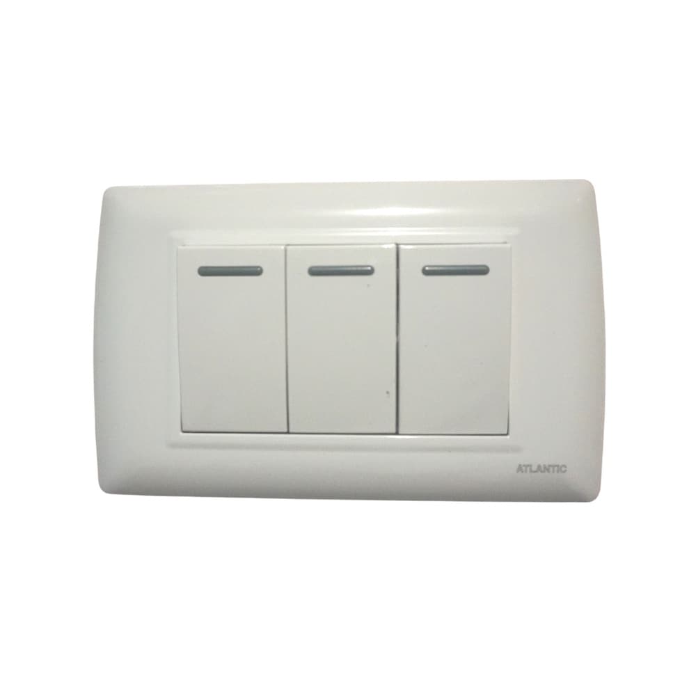 INTERRUPTOR TRIPLE 3 VIAS BLANCO 250V 16A PLACA BLANCO LP1632