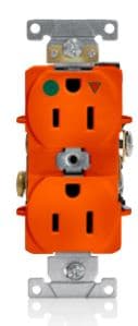TOMACORRIENTE EMP AMERICANO DOBLE NARANJA 2P+T 15A 125V GRADO HOSPITAL 8200IG