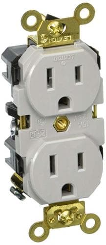 TOMACORRIENTE EMP DOBLE GRIS 2P+T 15A 125V GRADO INDUSTRIAL 5262-GY