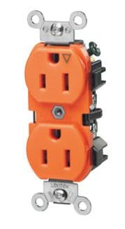 TOMACORRIENTE EMP DOBLE NARANJA 2P+T 15A 125V GRADO INDUSTRIAL 5262IG