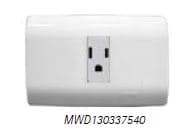 TOMACORRIENTE SIMPLE AMERICANO BLANCO 2P+T 10/16A 250V PLACA BLANCA GENESIS MWD130337540