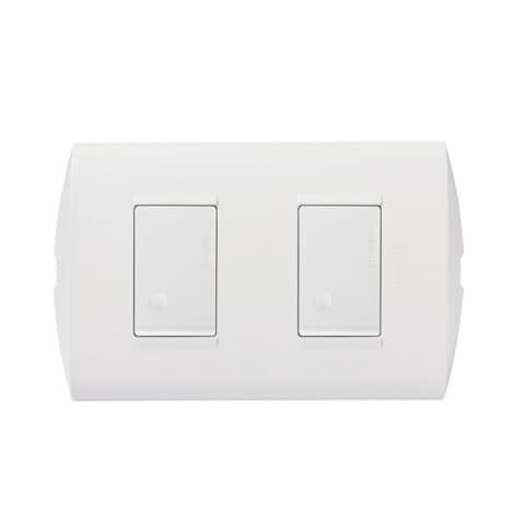 INTERRUPTOR DOBLE 1P BLANCO 250V 15A PLACA BLANCA MODUS STYLE AE2200EB