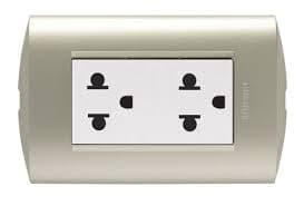 TOMACORRIENTE DOBLE UNIVERSAL BLANCO 2P+T 16A 250V PLACA PERLA MODUS STYLE AE2212EBNAT