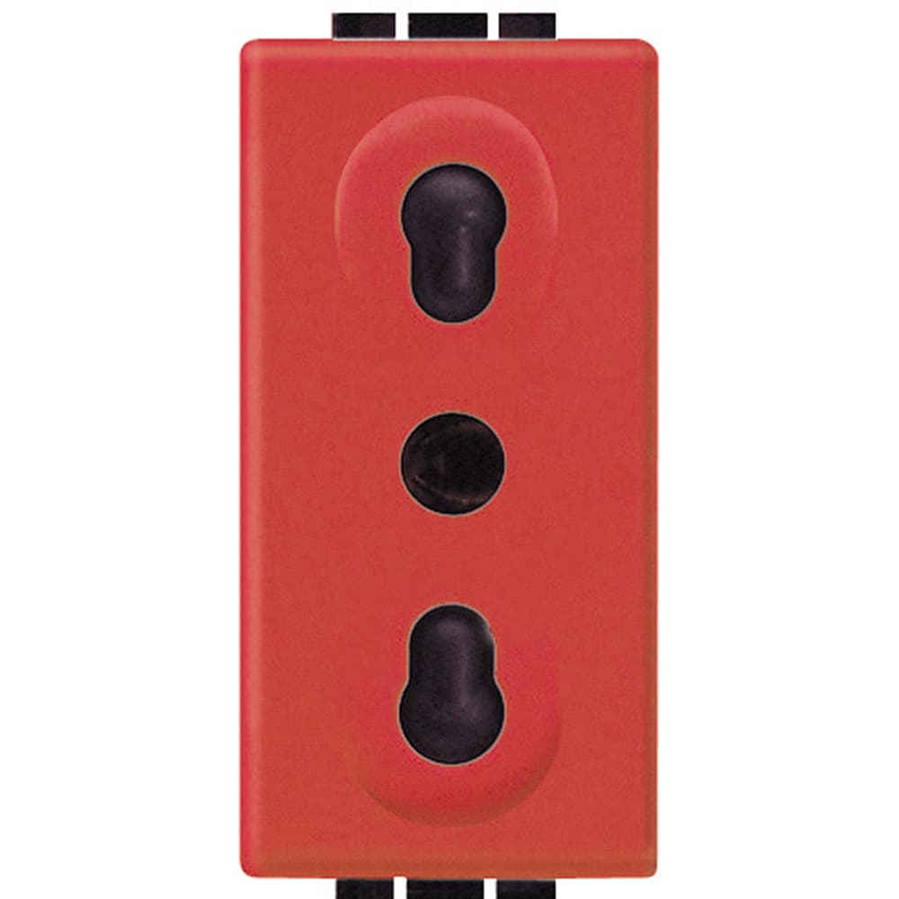 DADO TOMACORRIENTE BIPASO 1 MOD ROJO 2P+T 10/16A 250V LIVINGLIGHT L4180R