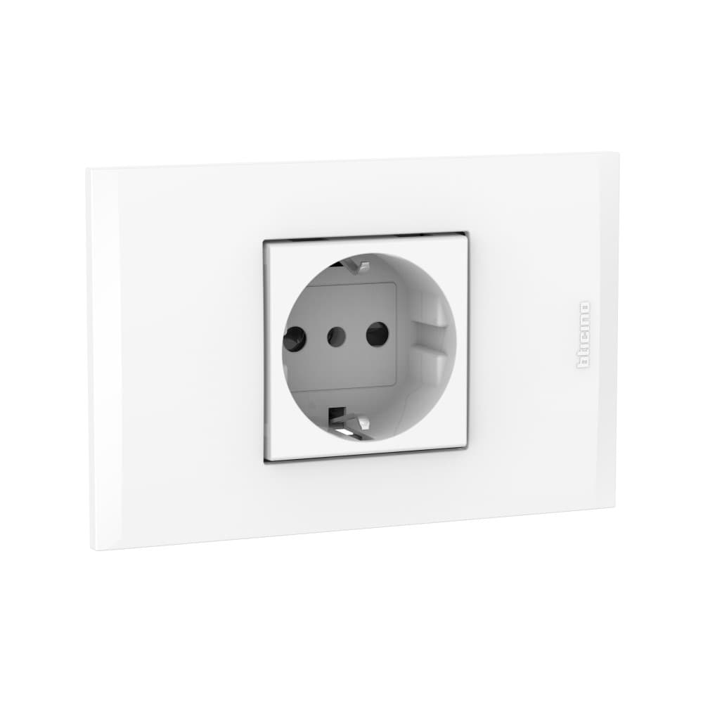 TOMACORRIENTE SIMPLE SCHUKO BLANCO 2P+T 10/16A 250V C/PLACA BLANCA MODUS4 AH2140EB