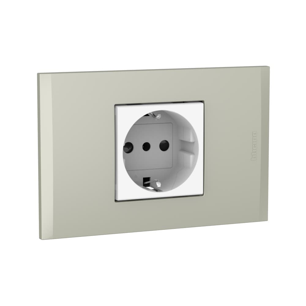 TOMACORRIENTE SIMPLE SCHUKO BLANCO 2P+T 10/16A 250V C/PLACA TERRA MODUS4 AH2140EBTI