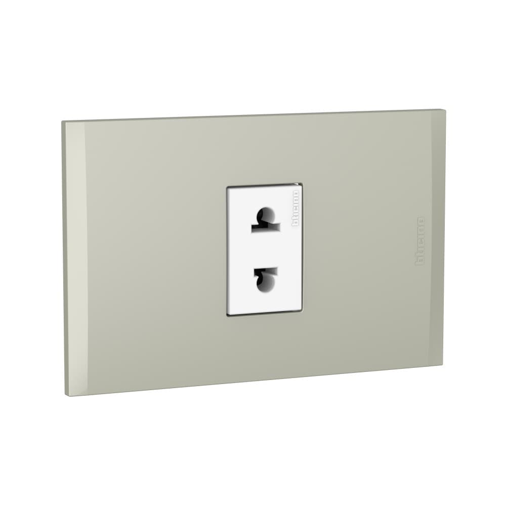 TOMACORRIENTE SIMPLE UNIVERSAL BLANCO 16A 250V C/PLACA TERRA MODUS4 AH2112E1BTI