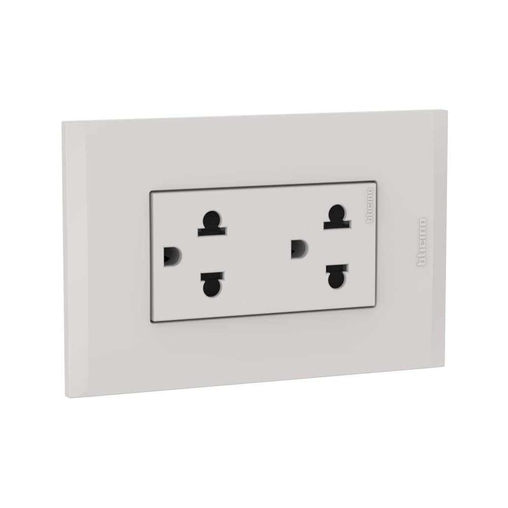 TOMACORRIENTE DUPLEX UNIVERSAL ARENA 2P+T 16A 250V C/PLACA ARENA MODUS4 AH2212TREH