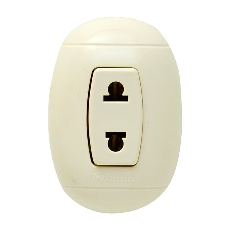 TOMACORRIENTE ADOS SIMPLE UNIVERSAL MARFIL 2P 16A 250V OVAL P56