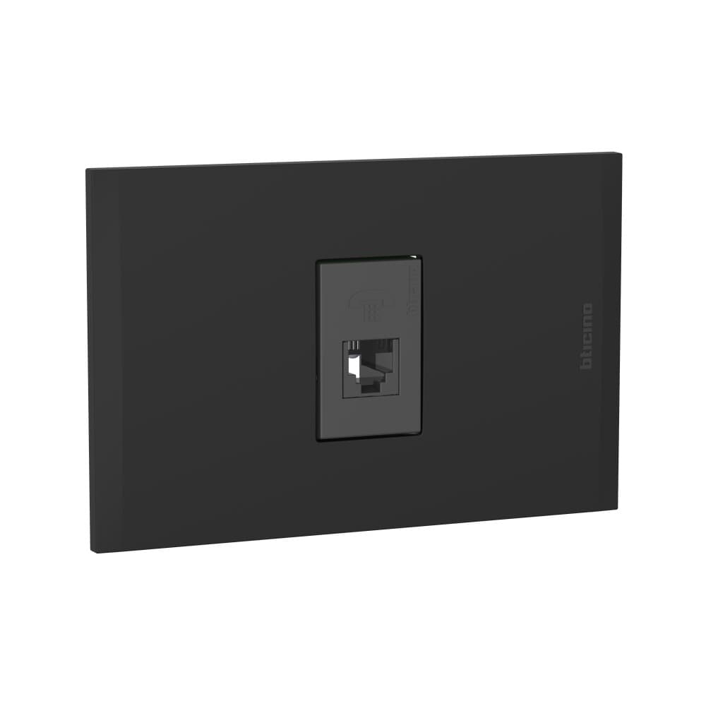 TOMA TELEFONO RJ11 1 MOD BLANCO PLACA NEGRO MODUS4 AH2082EANG