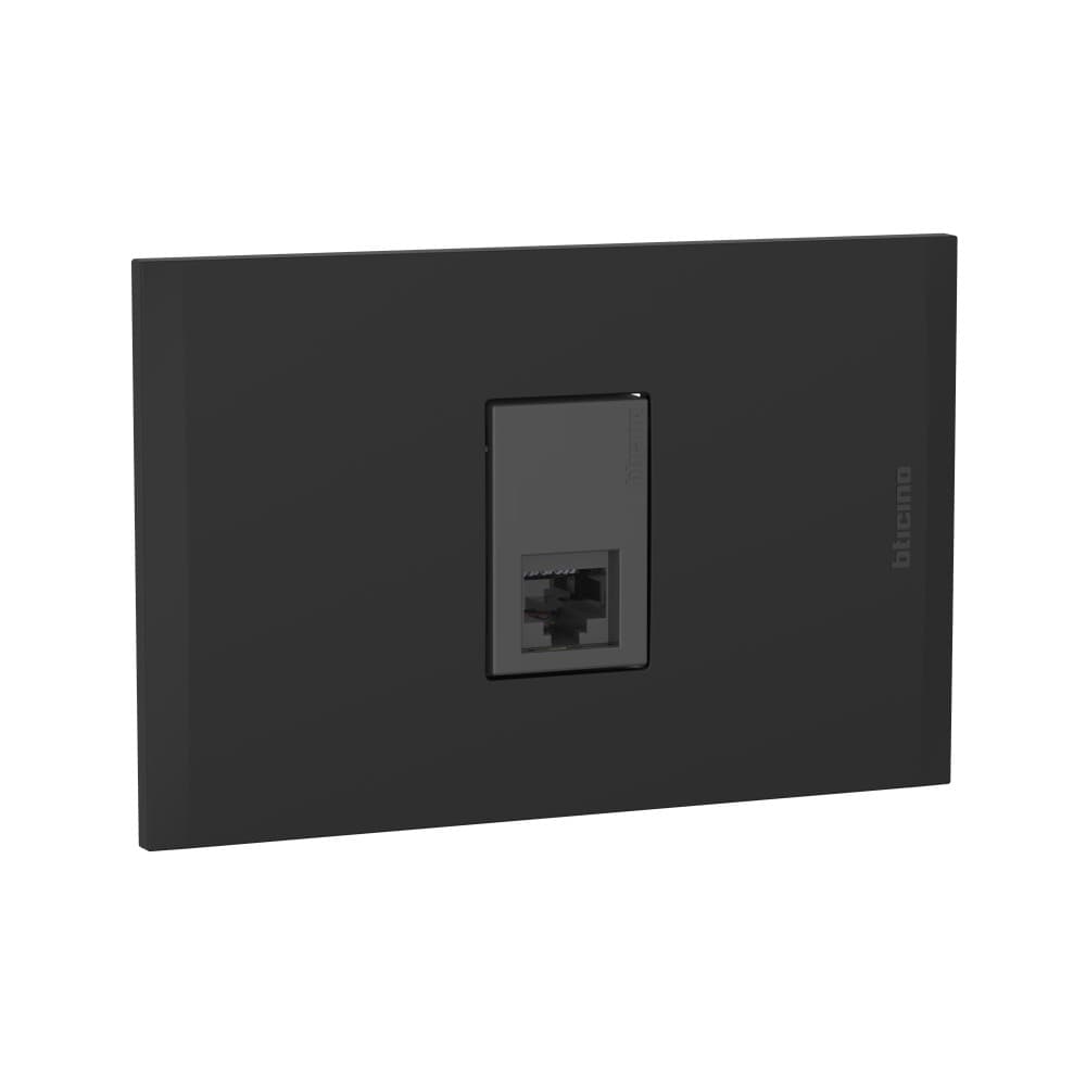 TOMA RJ45 CAT6 1 MOD NEGRO C/PLACA NEGRO MODUS4 AH2079EANG