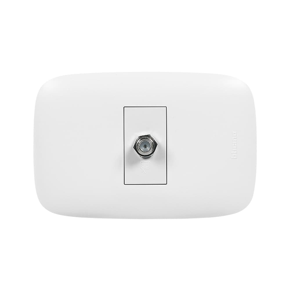 TOMA COAXIAL TV TIPO F 1 MOD BLANCO PLACA BLANCA DOMINO SENCIA AP1152