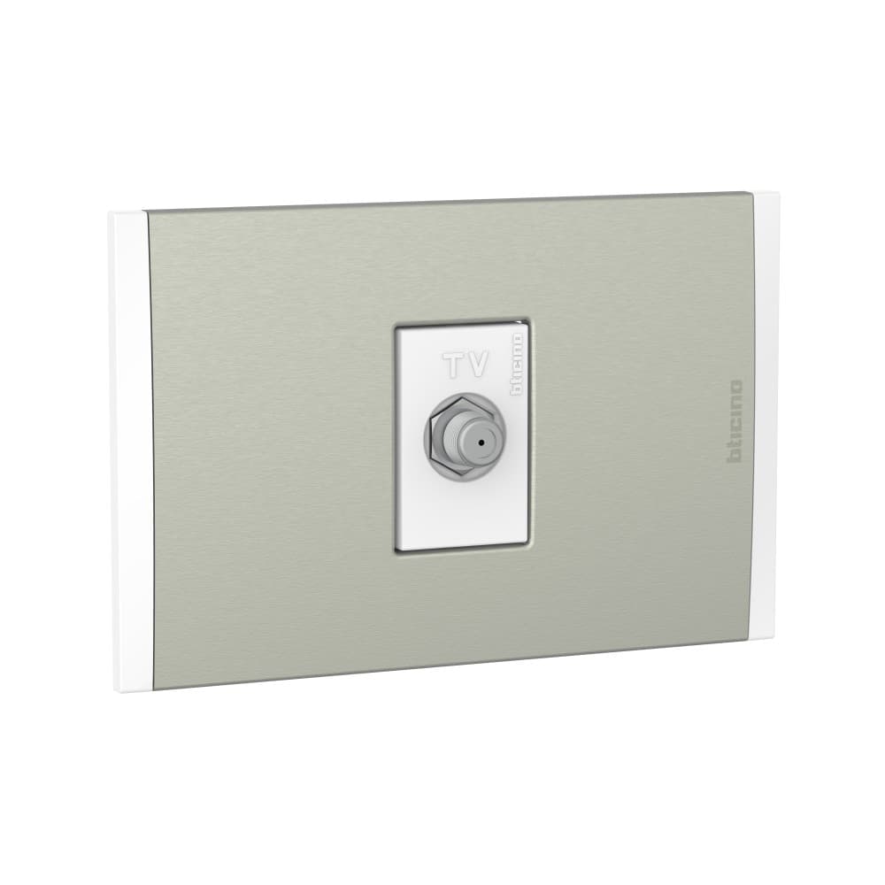 TOMA COAXIAL TV 1 MOD BLANCO PLACA ALUM CHAMPAGNE MODUS4 AH2152E1BMC