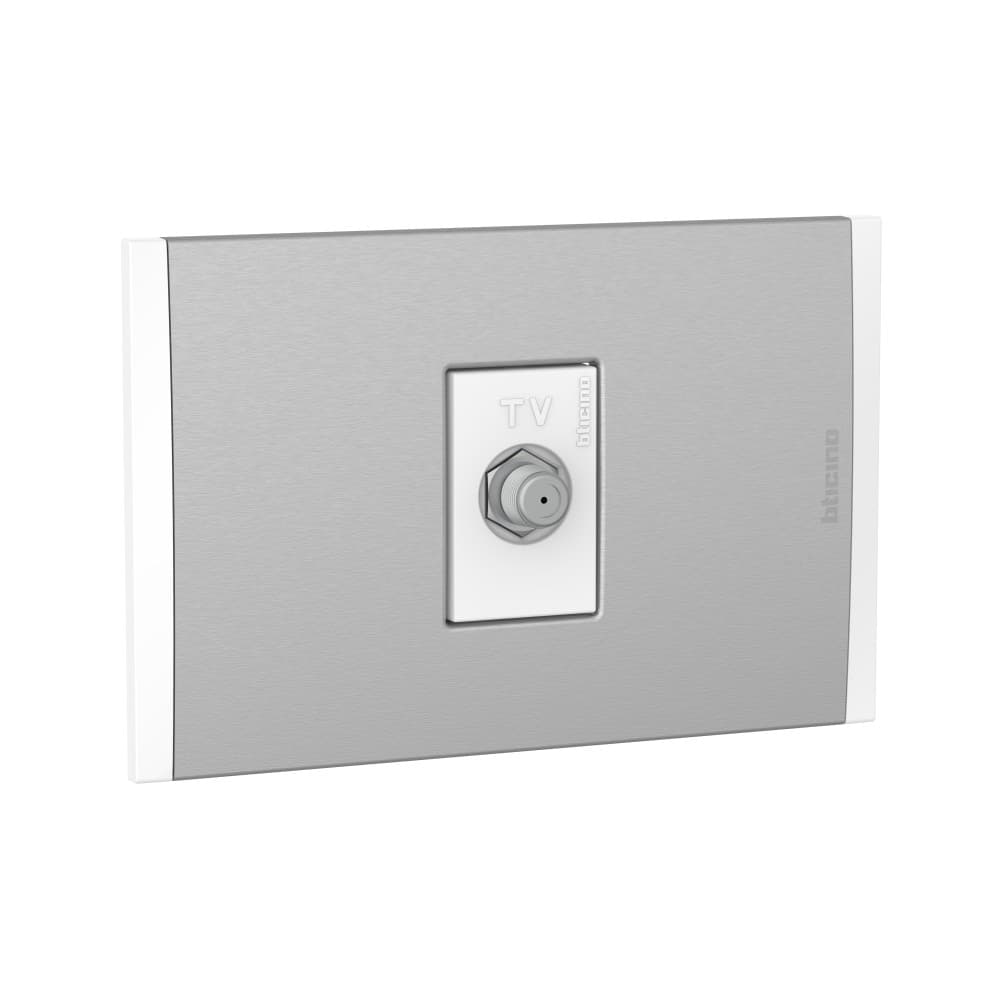 TOMA COAXIAL TV 1 MOD BLANCO PLACA ALUM TITANIO BL MODUS4 AH2152E1BMT