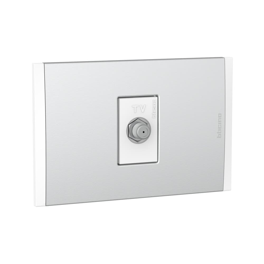 TOMA COAXIAL TV 1 MOD BLANCO PLACA ALUM NATURAL MODUS4 AH2152E1BMN