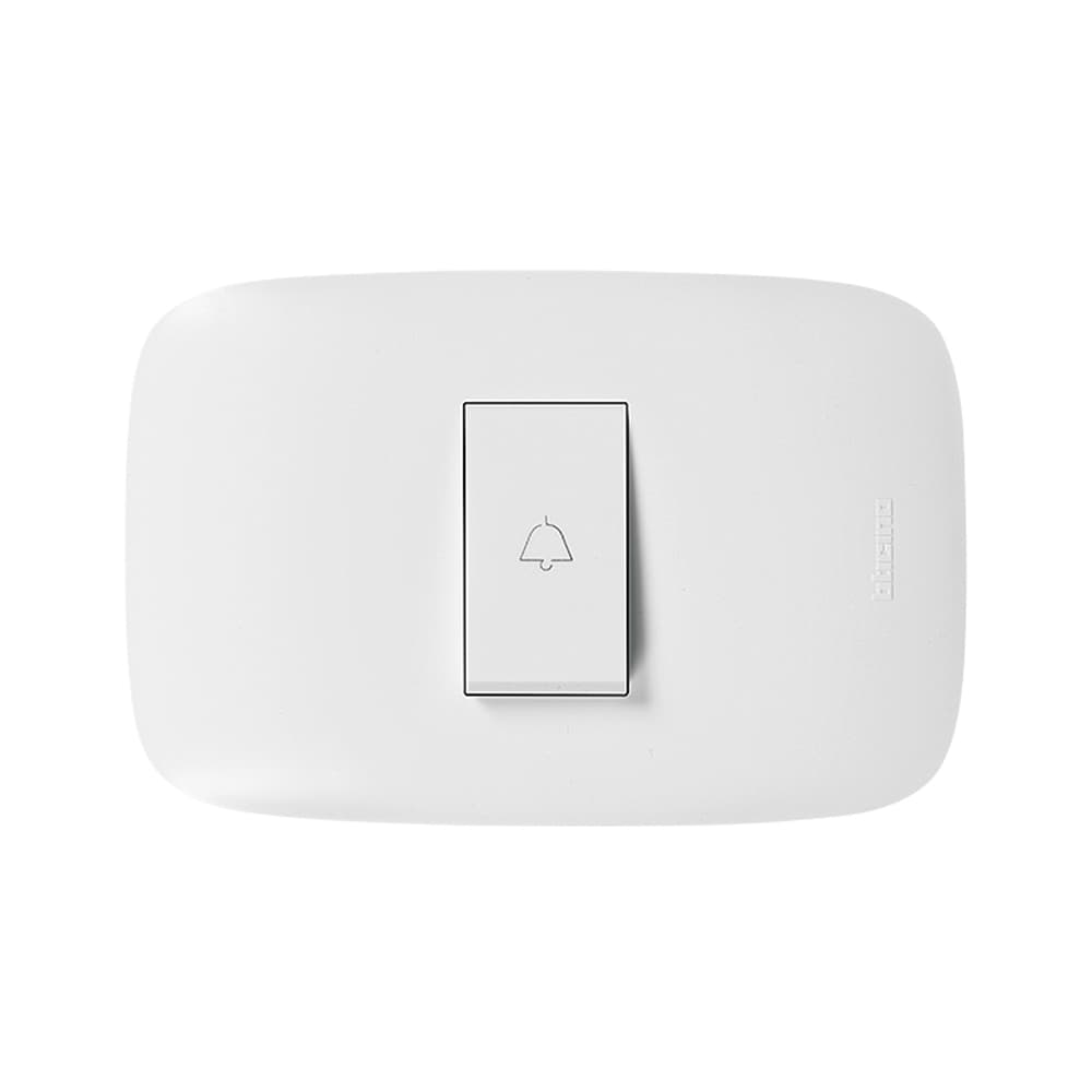 INTERRUPTOR PULSADOR SIMPLE BLANCO 250V 10A PLACA BLANCA DOMINO SENCIA AP1102