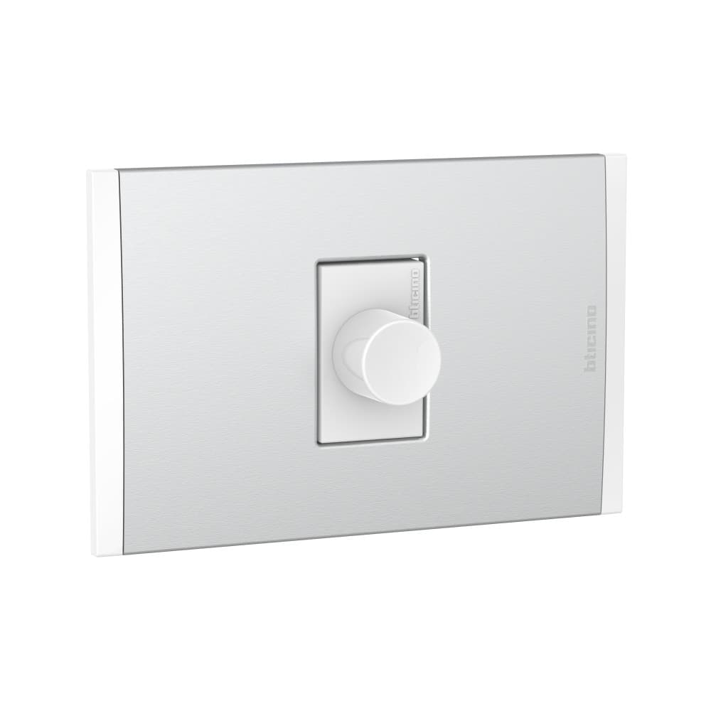 DIMMER UNIVERSAL 1 MOD BLANCO 230VAC C/PLACA ALUMINIO NATURAL AH2156EBMN