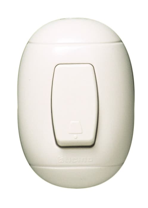INTERRUPTOR ADOS PULSADOR SIMPLE 1P BLANCO 250V 10A OVAL P59
