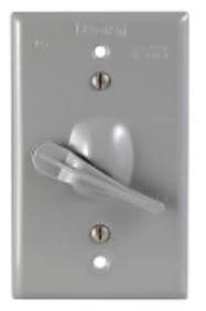 INTERRUPTOR SIMPLE HERMETICO GRIS 125V 15A PLACA GRIS 1432