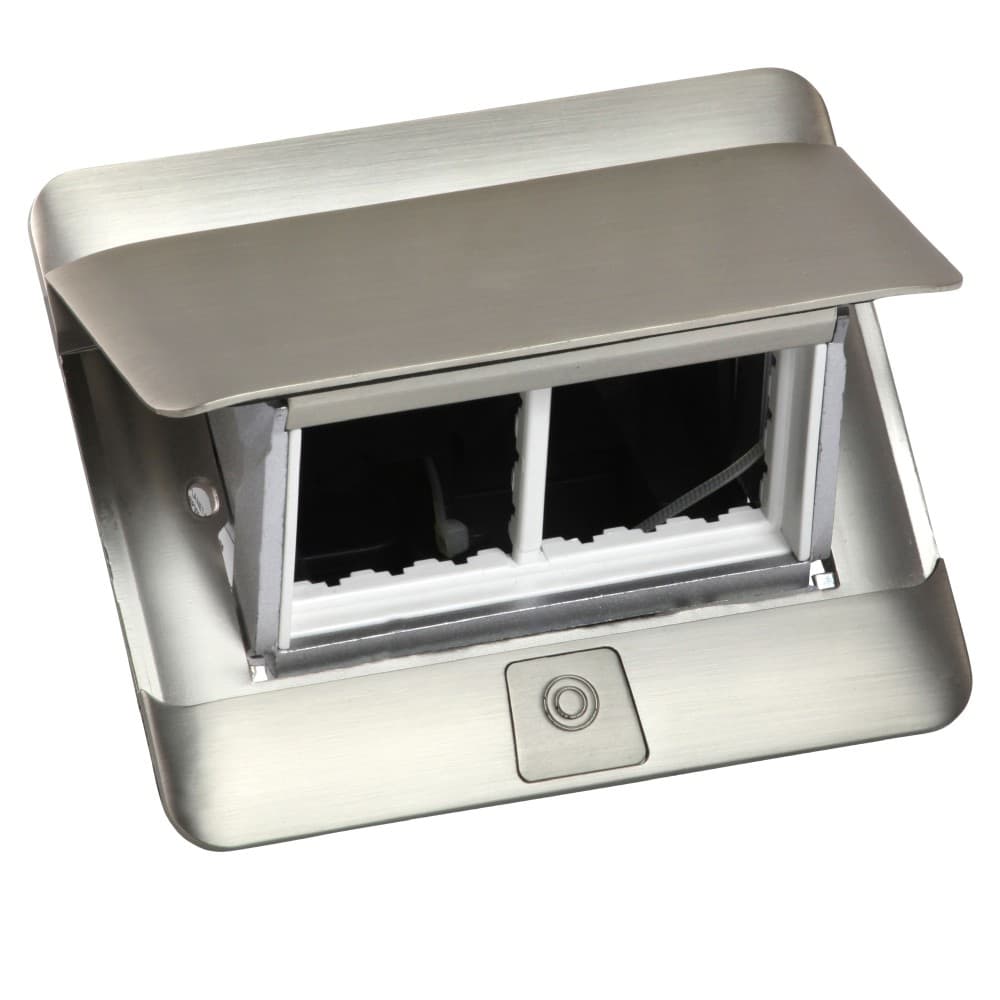 CAJA TOMACORRIENTE MUEBLE EMPOTRABLE 4 MOD GRIS POP-UP 654000